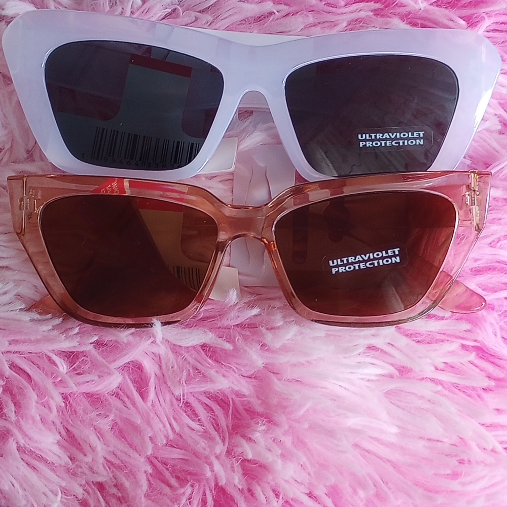 Cat Eyes Sunglasses. White ONLY. Green is for show - Picture 4 of 9